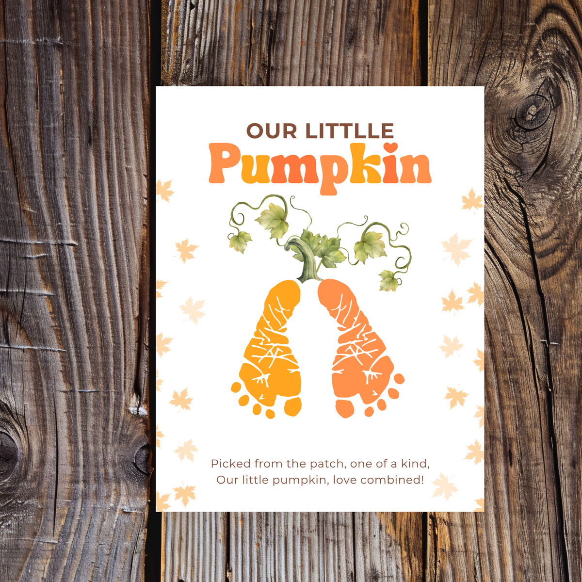 Pumpkin Handprint & Footprint Craft Printable | Our Little Pumpkin Keepsake | Fall Baby Handprint Craft | Preschool Autumn Activity | Digital Download