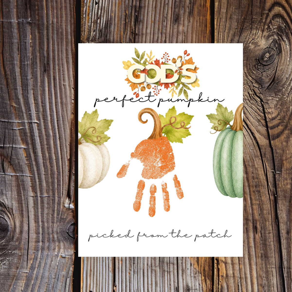 God’s Perfect Pumpkin Handprint Craft Printable | Christian Fall Keepsake | Pumpkin Handprint Activity for Kids | Preschool & Sunday School Craft