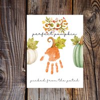 God’s Perfect Pumpkin Handprint Craft Printable | Christian Fall Keepsake | Pumpkin Handprint Activity for Kids | Preschool & Sunday School Craft
