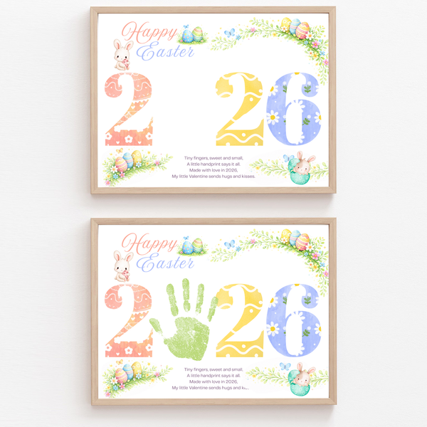 Happy Easter 2026 Handprint Craft Printable for Kids | Easter Keepsake Art | 2026 Easter PDF