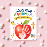 God's Hand Is Guiding Me This School Year Handprint Craft Printable | Christian First Day of School Keepsake