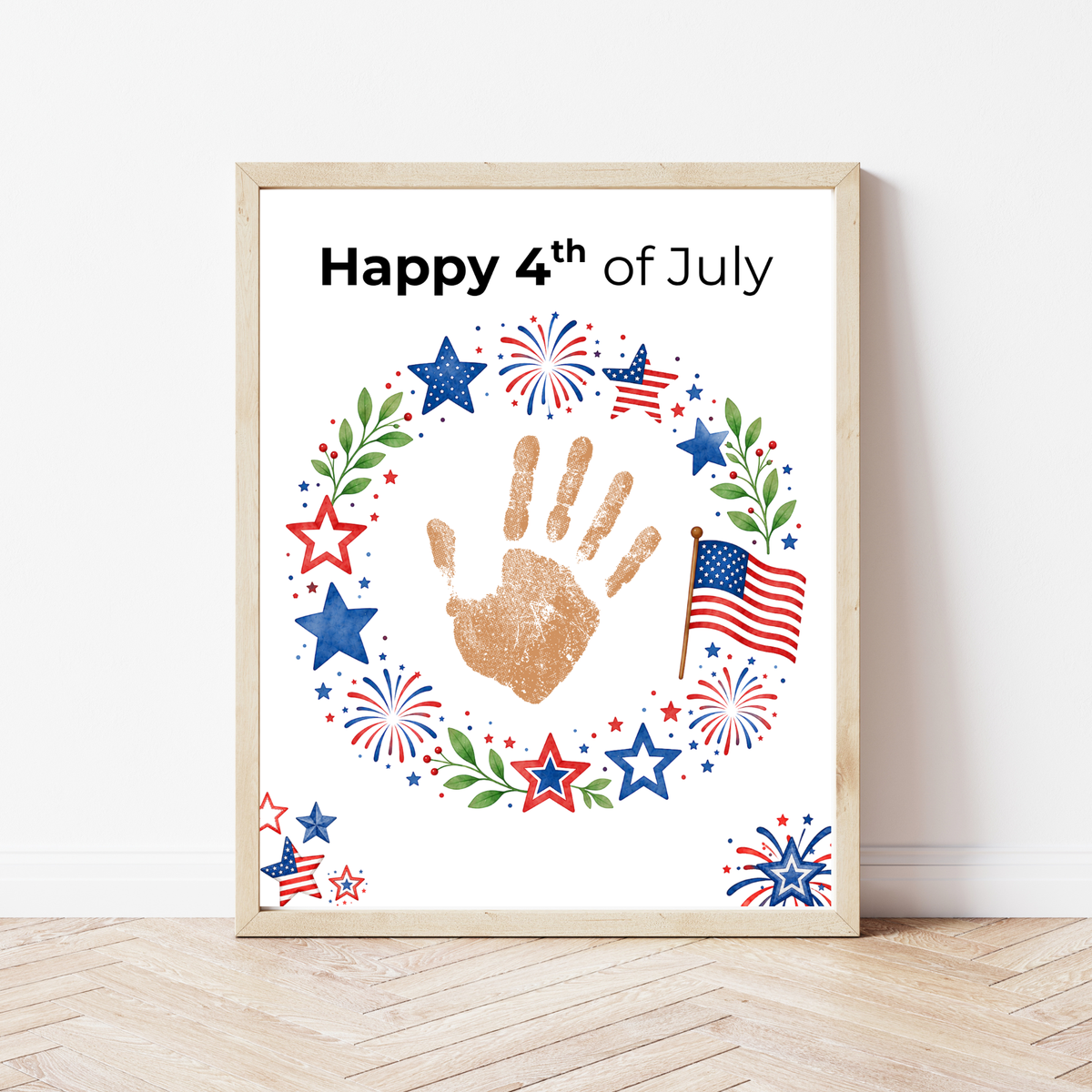 4th of July Handprint Wreath Craft for Kids | Patriotic Preschool & Kindergarten Activity | Independence Day Printable