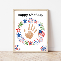 4th of July Handprint Wreath Craft for Kids | Patriotic Preschool & Kindergarten Activity | Independence Day Printable