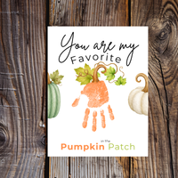 You Are My Favorite Pumpkin in the Patch Handprint Craft Printable, Pumpkin Handprint Keepsake, Baby's First Fall, Preschool Autumn Activity