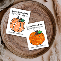 Jesus Picked Me Before Time Began Pumpkin Craft | Christian Fall Printable | Preschool Thanksgiving Activity