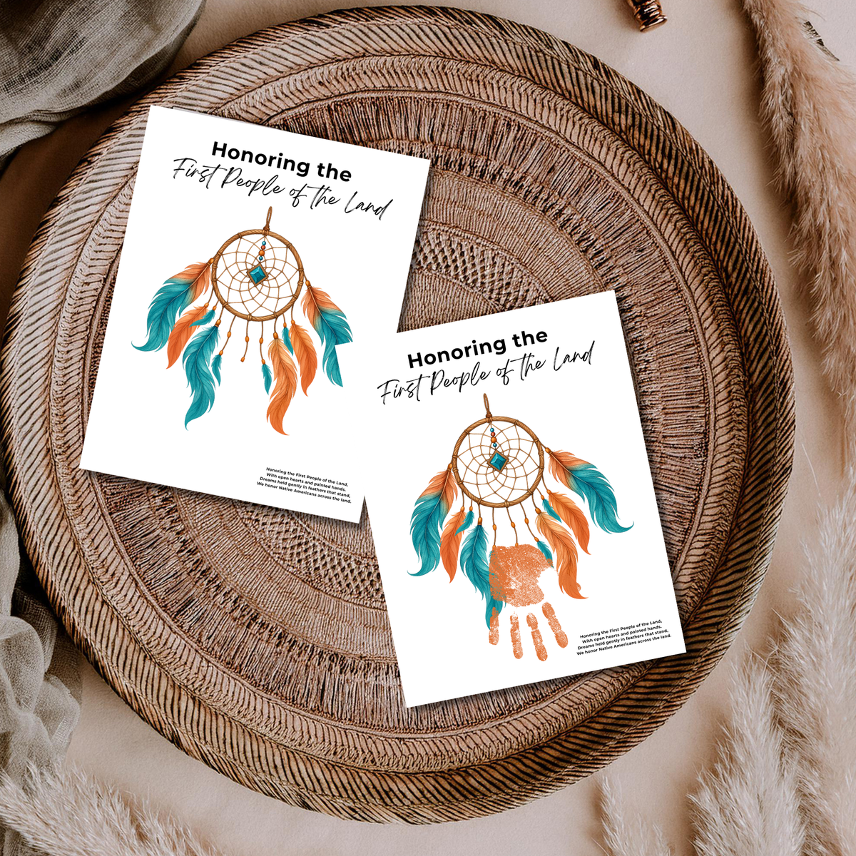 Honoring the First People of the Land Dreamcatcher Handprint Craft | Native American Heritage Month Printable