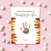 This Little Turkey Is Thankful for You Handprint Craft Printable, Thanksgiving Turkey Keepsake, Fall Handprint Activity for Kids, Preschool Kindergarten PDF