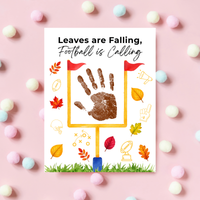 Football Handprint Craft Printable | Leaves Are Falling Football Is Calling | Fall Football Keepsake Activity for Kids | Preschool Printable