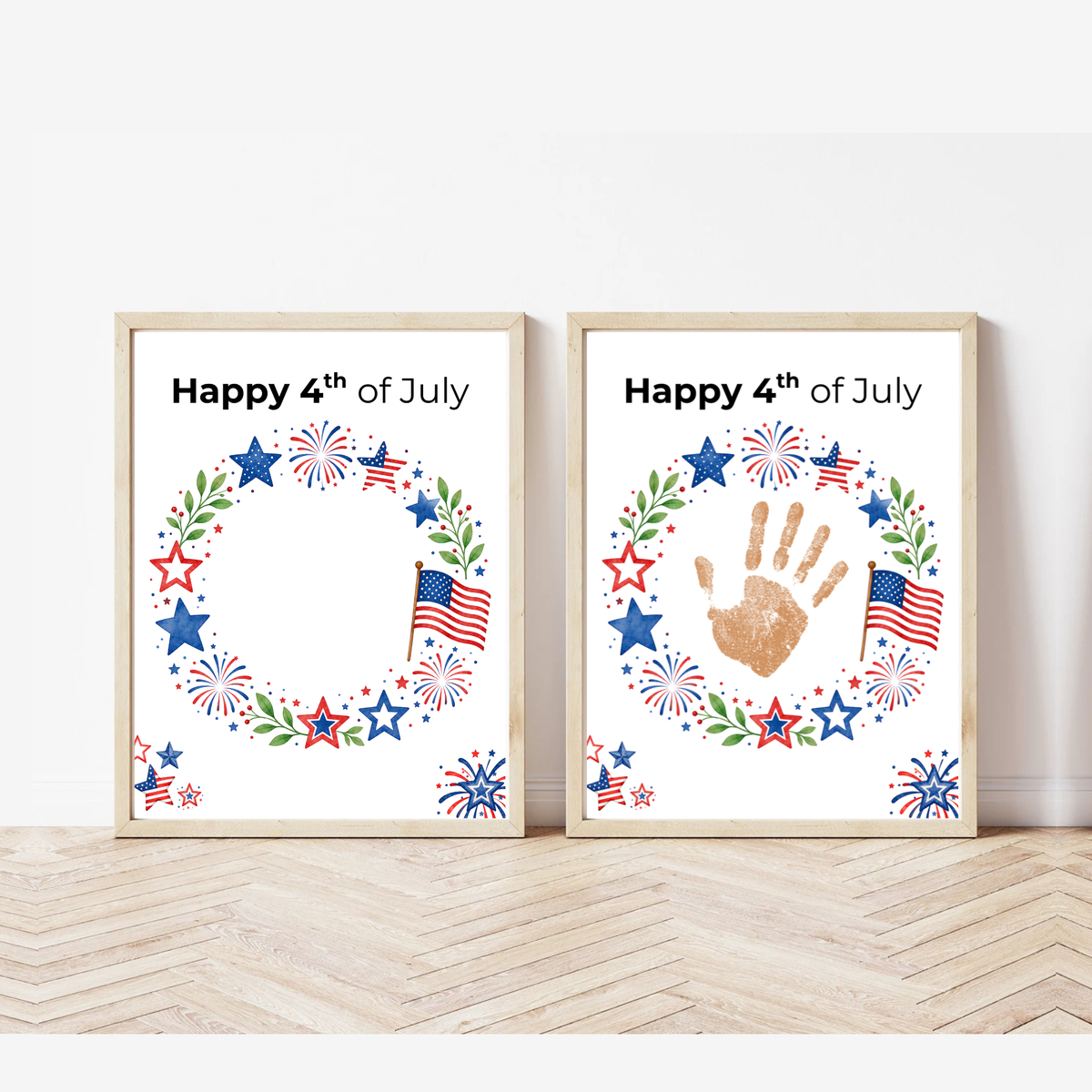 4th of July Handprint Wreath Craft for Kids | Patriotic Preschool & Kindergarten Activity | Independence Day Printable