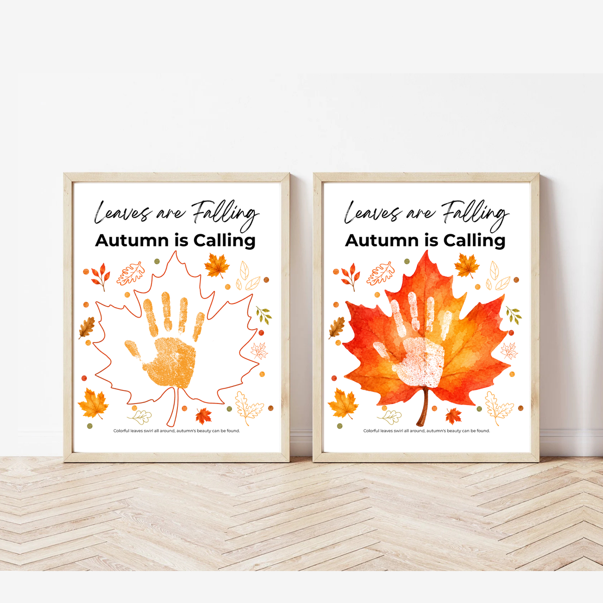 Leaves Are Falling, Autumn Is Calling Handprint Craft | Fall Handprint Printable | Preschool Autumn Keepsake | Kindergarten Fall Activity