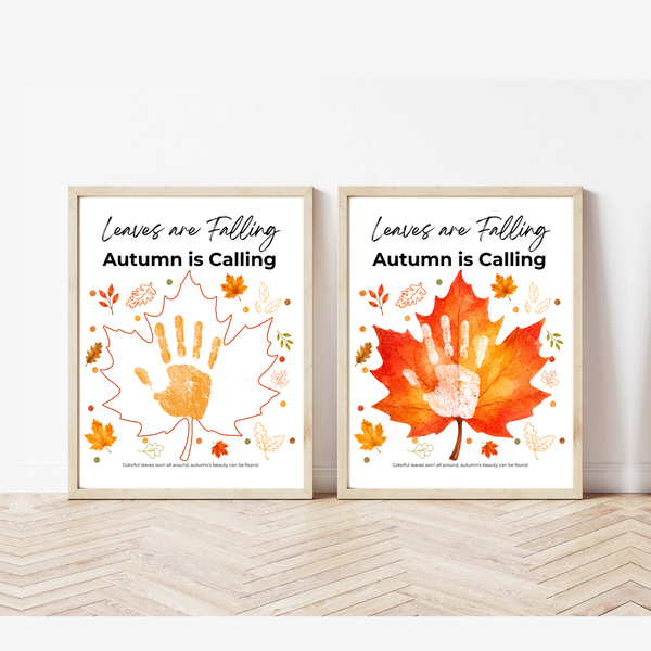 Leaves Are Falling, Autumn Is Calling Handprint Craft | Fall Handprint Printable | Preschool Autumn Keepsake | Kindergarten Fall Activity