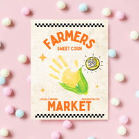 Farmers Market Sweet Corn Handprint Craft Printable, Corn Handprint Keepsake, Fall Harvest Activity, Preschool Kindergarten Thanksgiving PDF