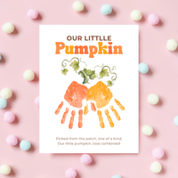 Pumpkin Handprint & Footprint Craft Printable | Our Little Pumpkin Keepsake | Fall Baby Handprint Craft | Preschool Autumn Activity | Digital Download