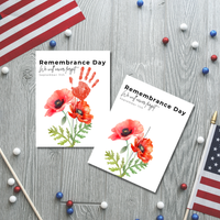 Remembrance Day Handprint Craft for Kids | September 11 Poppy Printable Keepsake | We Will Never Forget