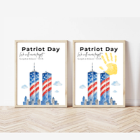 Patriot Day September 11th Handprint Craft Printable | 9/11 Remembrance Keepsake | Twin Towers Handprint Activity | Preschool Patriot Day Craft