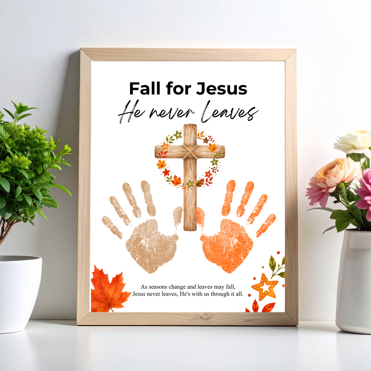 Fall for Jesus Cross Handprint Craft | Christian Fall Printable | Autumn Keepsake for Kids