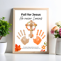 Fall for Jesus Cross Handprint Craft | Christian Fall Printable | Autumn Keepsake for Kids