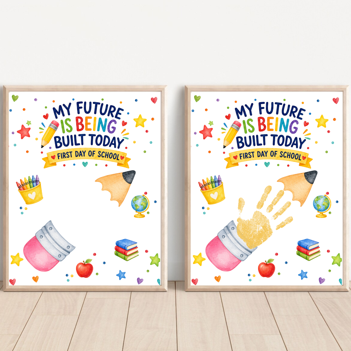 My Future Is Being Built Today Handprint Craft Printable | First Day of School Pencil Keepsake | Preschool & Kindergarten PDF