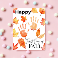 Happy First Day of Fall Handprint Craft | Autumn Keepsake Printable | Preschool Fall Handprint Activity | Classroom & Homeschool Fall Craft
