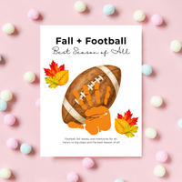 Fall Football Handprint Craft Printable | Fall + Football Best Season of All | Football Keepsake for Kids | Preschool & Classroom Activity