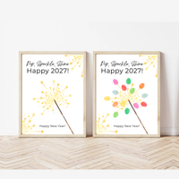 Pop, Sparkle, Shine Handprint & Fingerprint Craft | Happy New Year 2027 Printable | Preschool New Year's Eve Activity | Kids Keepsake Craft