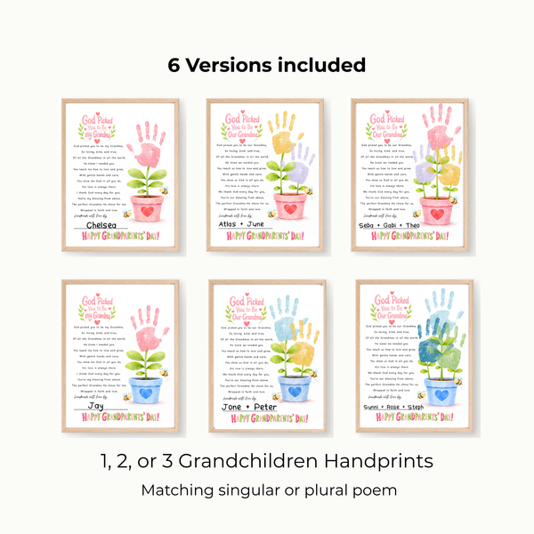 Grandma Grandparents Day Handprint Craft for Kids | God Picked You to Be My Grandma Christian Keepsake