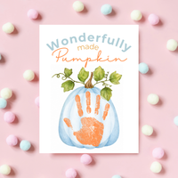 Blue Pumpkin Handprint Craft Printable | Wonderfully Made Pumpkin Keepsake | Fall Handprint Activity for Kids | Preschool Autumn Craft | Digital Download