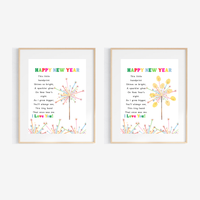 Happy New Year Sparkler Poem Handprint & Fingerprint Craft | New Year's Printable | Preschool New Year Keepsake | Kindergarten 2027 Activity