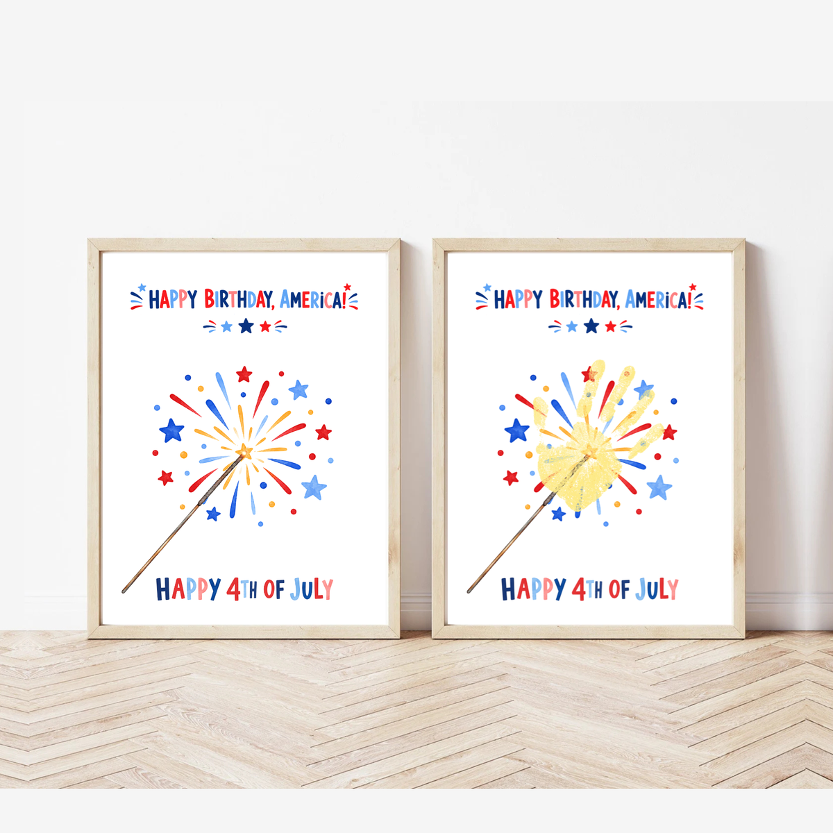 4th of July Handprint Craft for Kids | Patriotic Preschool & Kindergarten Activity | Happy Birthday America Printable