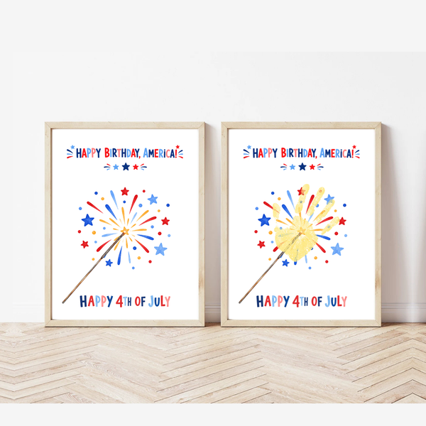 4th of July Handprint Craft for Kids | Patriotic Preschool & Kindergarten Activity | Happy Birthday America Printable