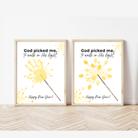 God Picked Me to Walk in His Light New Year Handprint Craft | Christian Sparkler Printable | New Year's Eve Fingerprint Activity | Preschool Christian Keepsake