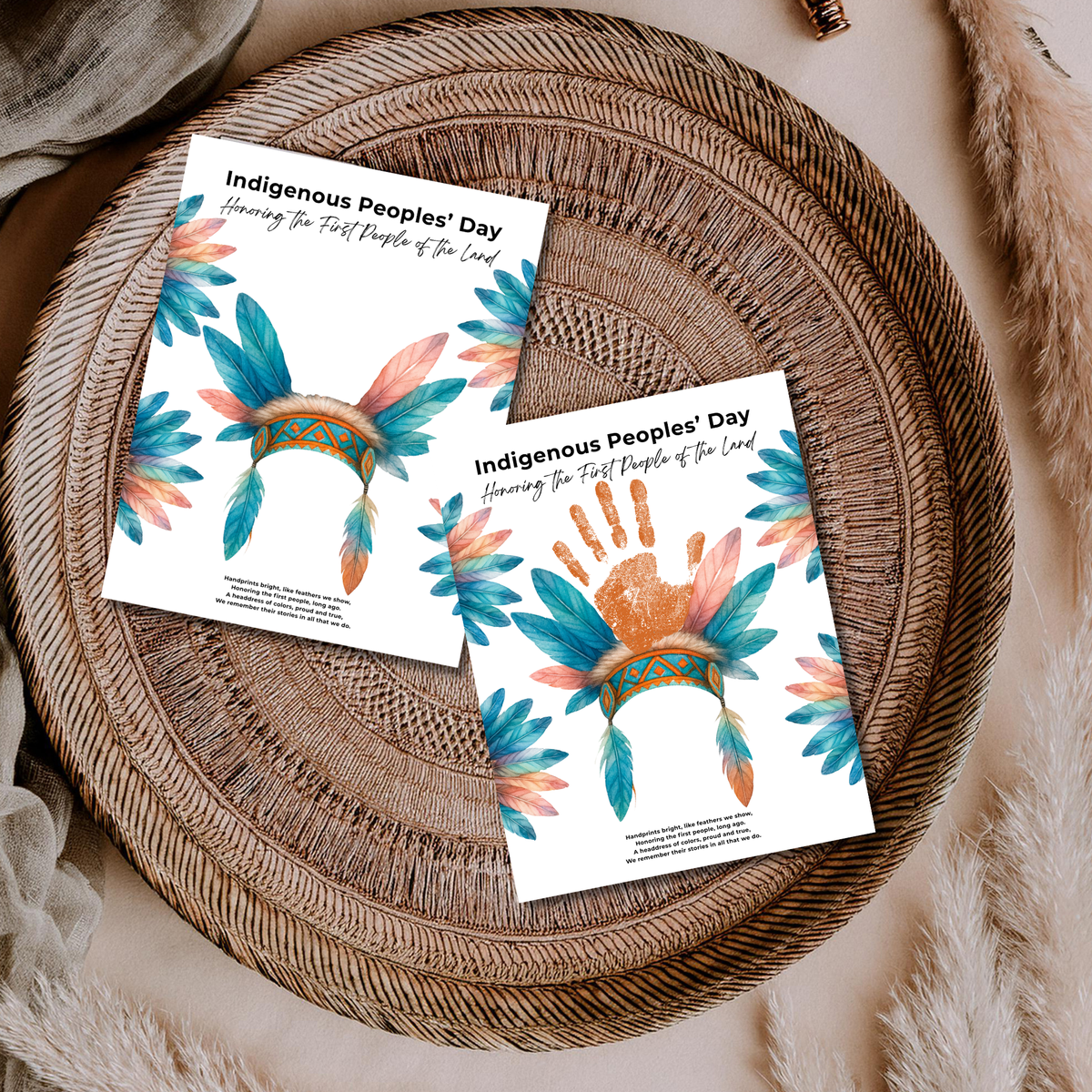 Indigenous Peoples' Day Handprint Craft | Native American Heritage Printable | Preschool & Kindergarten Keepsake Activity