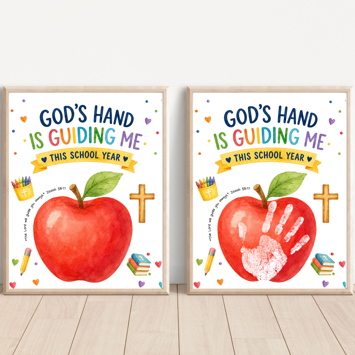 God's Hand Is Guiding Me This School Year Handprint Craft Printable | Christian First Day of School Keepsake