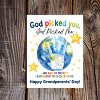God Picked You, God Picked Me Grandparents Day Handprint Craft Printable | Christian Grandparent Gift | Faith-Based Keepsake PDF