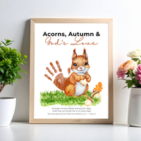 Christian Fall Squirrel Handprint Craft Printable | Acorns Autumn & God’s Love | Bible Fall Activity for Kids | 1 John 3:1 Keepsake
