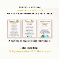 Classroom Rules Printable Poster Set | Preschool Classroom Decor | Classroom Rules Wall Art | Teacher Classroom Poster | Homeschool Classroom Decor