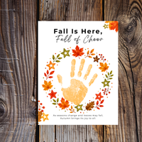 Fall Is Here, Full of Cheer Handprint Craft | Fall Wreath Keepsake | Autumn Printable for Kids