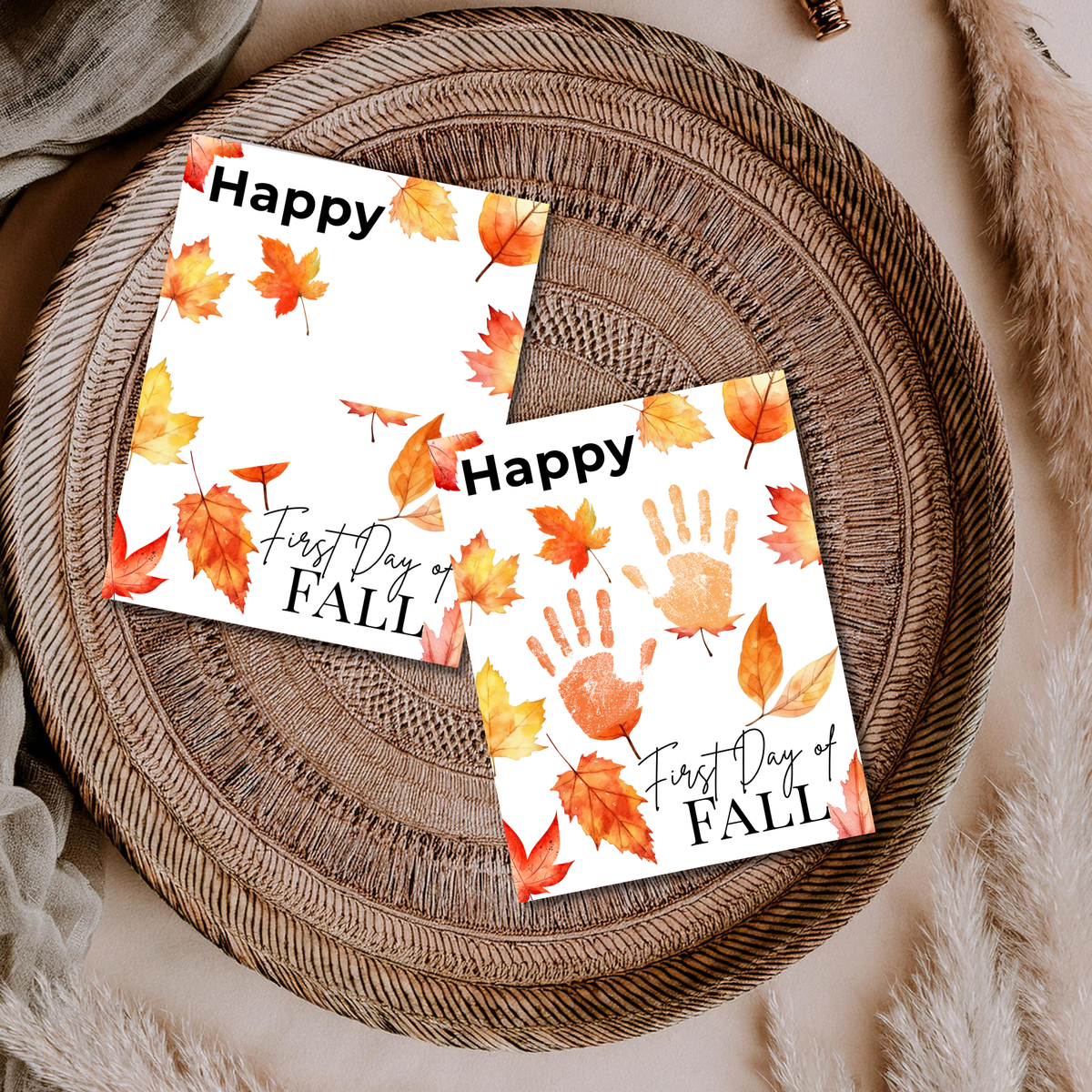Happy First Day of Fall Handprint Craft | Autumn Keepsake Printable | Preschool Fall Handprint Activity | Classroom & Homeschool Fall Craft