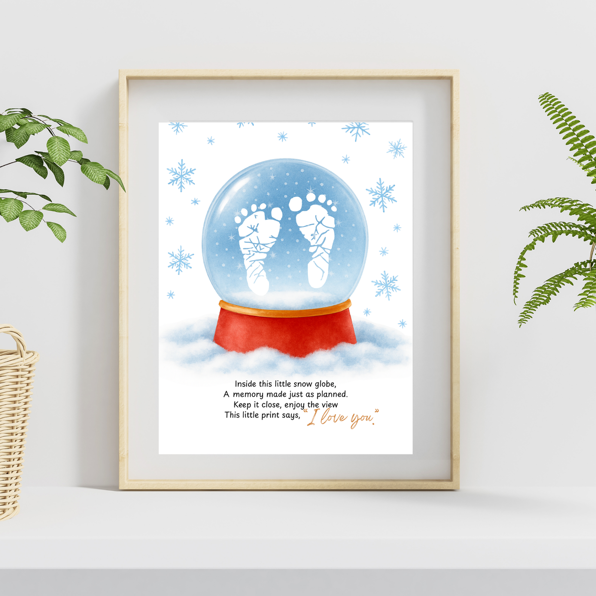 Snow Globe Handprint & Footprint Craft | Winter Keepsake Printable | Preschool Handprint Activity | Baby Footprint Memory Craft