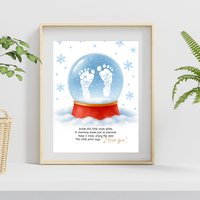 Snow Globe Handprint & Footprint Craft | Winter Keepsake Printable | Preschool Handprint Activity | Baby Footprint Memory Craft