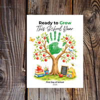 Ready to Grow This School Year Handprint Craft Printable, First Day of School Keepsake, Apple Tree Handprint Activity, Preschool Kindergarten PDF