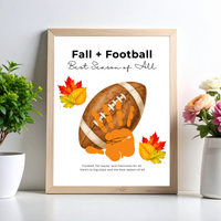 Fall Football Handprint Craft Printable | Fall + Football Best Season of All | Football Keepsake for Kids | Preschool & Classroom Activity