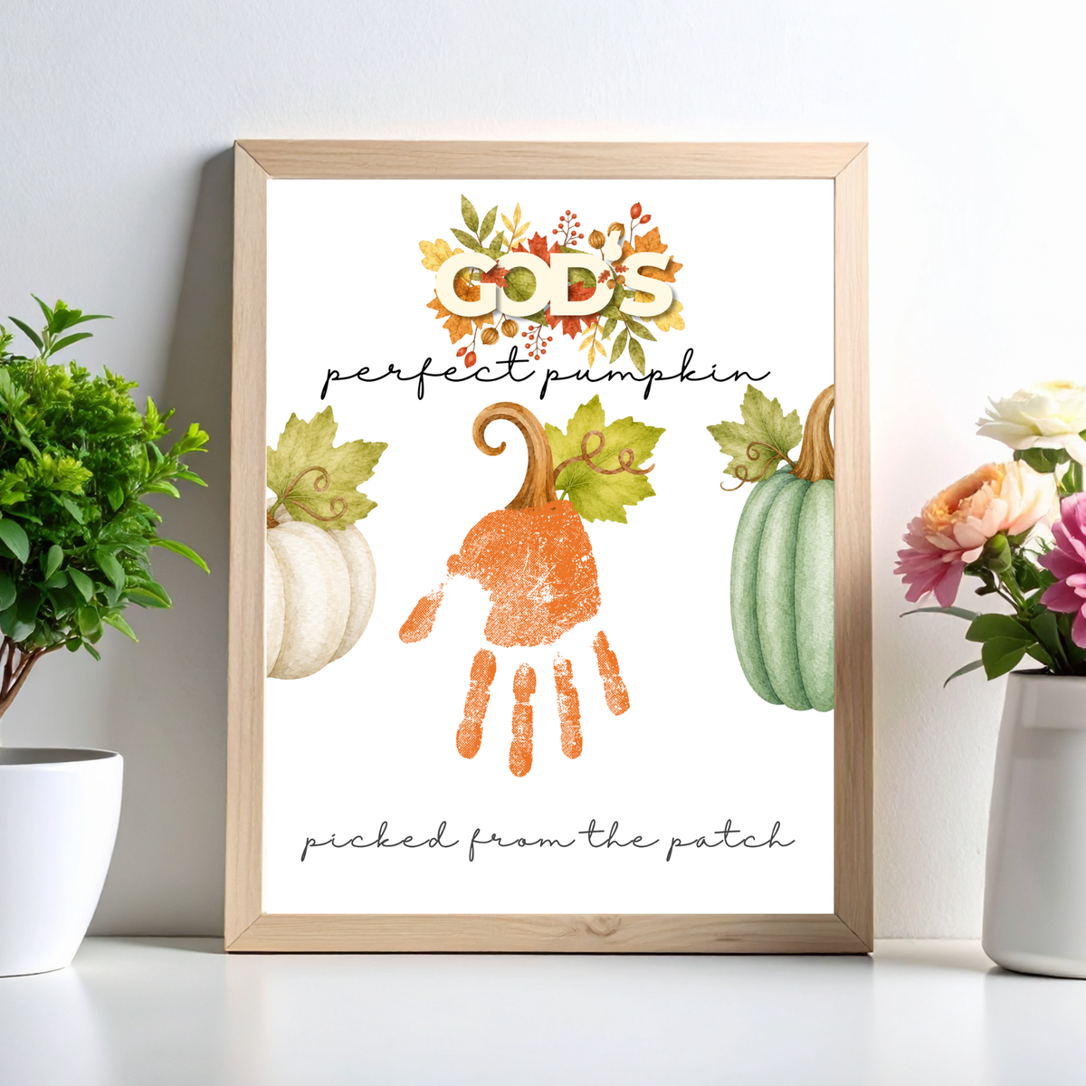 God’s Perfect Pumpkin Handprint Craft Printable | Christian Fall Keepsake | Pumpkin Handprint Activity for Kids | Preschool & Sunday School Craft