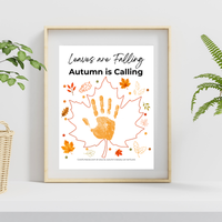 Leaves Are Falling, Autumn Is Calling Handprint Craft | Fall Handprint Printable | Preschool Autumn Keepsake | Kindergarten Fall Activity