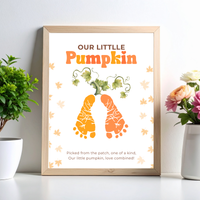 Pumpkin Handprint & Footprint Craft Printable | Our Little Pumpkin Keepsake | Fall Baby Handprint Craft | Preschool Autumn Activity | Digital Download