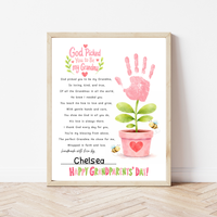 Grandma Grandparents Day Handprint Craft for Kids | God Picked You to Be My Grandma Christian Keepsake
