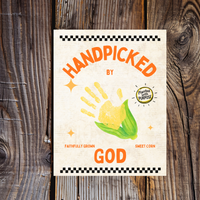 Handpicked by God Corn Handprint Craft | Christian Thanksgiving Printable | Preschool Fall Keepsake