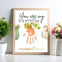 You Are My Favorite Pumpkin in the Patch Handprint Craft Printable, Pumpkin Handprint Keepsake, Baby's First Fall, Preschool Autumn Activity