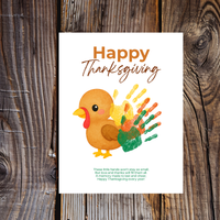 Happy Thanksgiving Turkey Handprint Craft Printable | Thanksgiving Handprint Keepsake | Preschool Fall Activity PDF