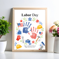 Labor Day Handprint Craft | Printable Labor Day Keepsake Activity for Preschool & Kindergarten